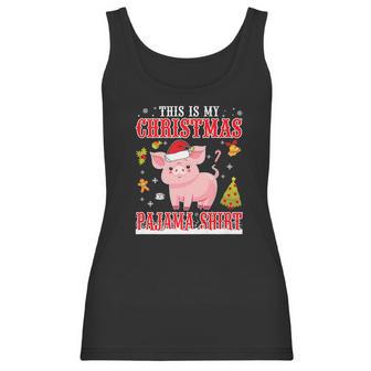 Lovely Pig On Snow Gilf This Is My Christmas Pajama Women Tank Top | Favorety DE