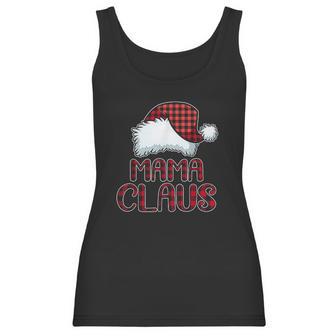 Mama Claus Santa Hat Red Buffalo Plaid Christmas Women Tank Top | Favorety UK