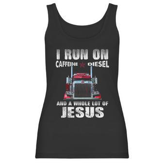 Mens Caffeine Diesel Jesus Christian Trucker Distressed Women Tank Top | Favorety DE