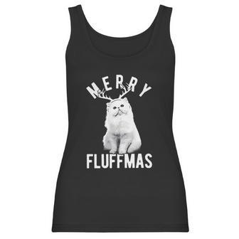 Merry Fluffmas Funny Christmas Cat Women Tank Top | Favorety