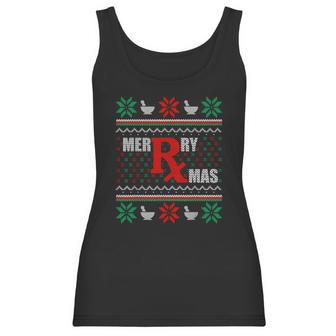 Merry Xmas Pharmacist Ugly Christmas Sweater Pharmacy Tech Sweater Women Tank Top | Favorety CA