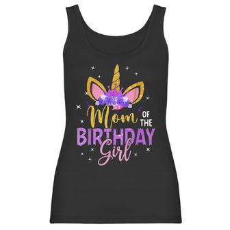 Mom Of The Birthday Girl Flower Unicorn Women Tank Top | Favorety UK