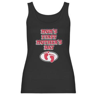 Mom First Mothers Day Baby Foot Women Tank Top | Favorety