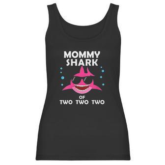 Mommy Shark Of Two Announcement Mothers Day Gift Women Tank Top | Favorety