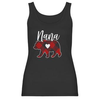 Nana Bear Christmas Buffalo Plaid Red White Women Tank Top | Favorety CA