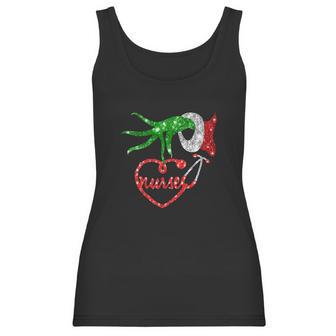 Nurse Grinch Hand Holding Stethoscope Christmas Women Tank Top | Favorety DE