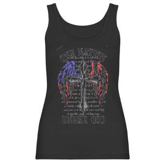 One Nation Under God Christian Cross Flag New Trend Women Tank Top | Favorety AU