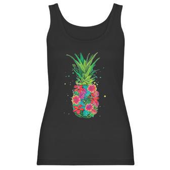 Pineapple Flowers Women Aloha Hawaii Vintage Hawaiian Women Tank Top | Favorety CA