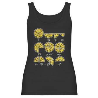 Pizza Salami Cheese Quick Math Fractions Math Teacher Women Tank Top | Favorety AU