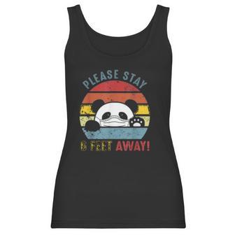 Please Stay 6 Feet Away Panda Social Distancing Women Tank Top | Favorety