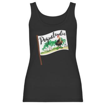 Poguelandia Flag With Chicken In Coconut Bra Women Tank Top | Favorety UK