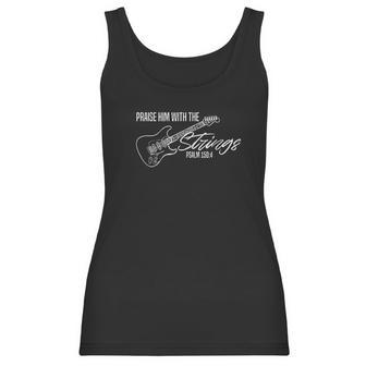 Praise Him With The Strings Christian Guitar God Worship Women Tank Top | Favorety UK