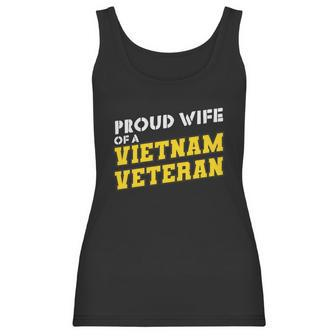 Proud Wife Of A Vietnam Veteran Us Army Veteran Day Graphic Design Printed Casual Daily Basic Women Tank Top | Favorety