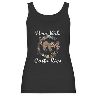 Pura Vida Costa Rica Floral Cute Sleepy Sloth Funny Gift Women Tank Top | Favorety CA