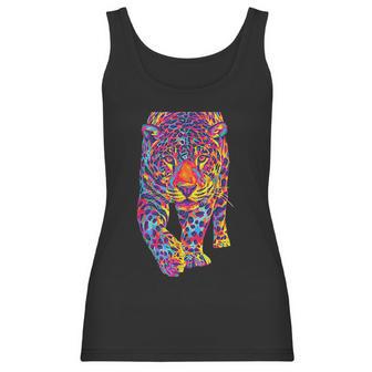 Rainbow Jaguar Abstract Colorful Cat Lover Women Tank Top | Favorety UK