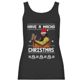 Randy Macho Man Savage Have A Macho Christmas Ugly Women Tank Top | Favorety