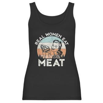 Real Women Eat Meat Funny Vintage Carnivore T-Shirt Women Tank Top | Favorety