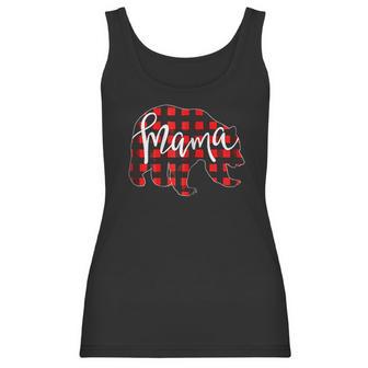 Red Plaid Mama Bear Buffalo Mom Women Tank Top | Favorety