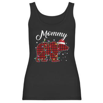 Red Plaid Mommy Bear Matching Buffalo Pajama Women Tank Top | Favorety DE