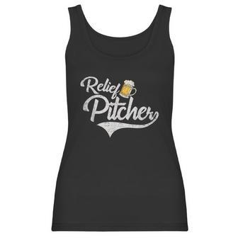 Relief Pitcher Beer And Baseball Funny Graphic Design Printed Casual Daily Basic Women Tank Top | Favorety CA