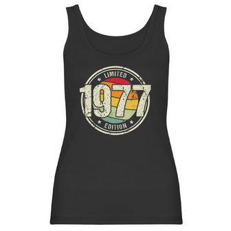 Womens Retro 45 Years Old Vintage 1977 Limited Edition 45Th Birthday V-Neck Women Tank Top | Favorety