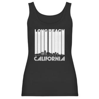 Retro Long Beach California Skyline Womens Tshirt By American Apparel Women Tank Top | Favorety UK