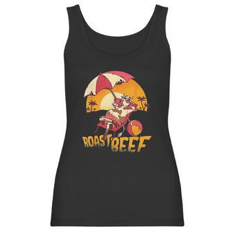 Roast Beef Funny Cow Sunbathing On The Beach Women Tank Top | Favorety AU