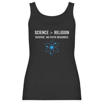 Science Is Greater Than Religion Sarcastic Atheist Women Tank Top | Favorety CA