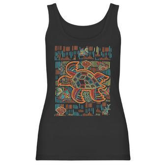 Sea Turtle Inspired By Mola Artwork Of Panama Kuna Women Tank Top | Favorety UK