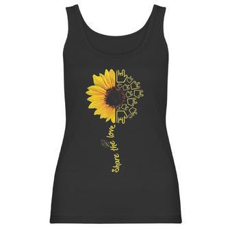 Sign Language Asl American Sunflower Share The Love Women Tank Top | Favorety UK