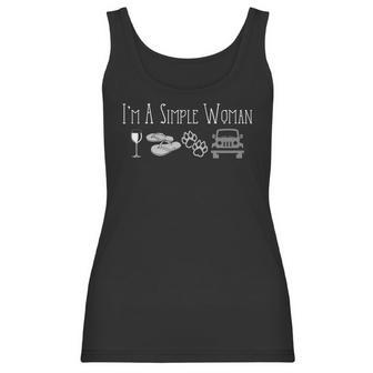 Im A Simple Woman That Loves Wine Flip Flops Dogs And Jeeps Women Tank Top | Favorety CA