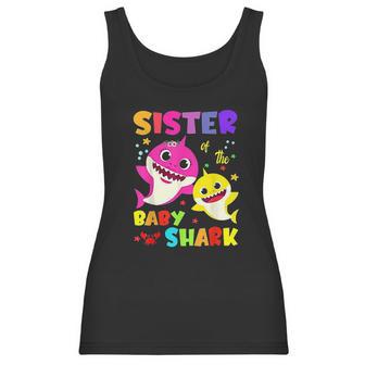 Sister Of The Baby Shark Birthday Sister Shark Women Tank Top | Favorety AU