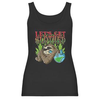 Sloth Marijuana Thc Cannabis Leaf Stoner Gift Women Tank Top | Favorety