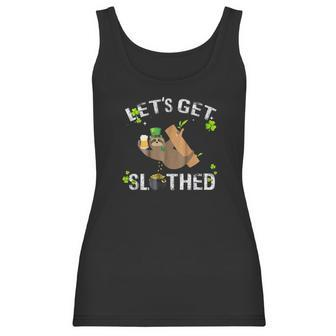 Lets Get Slothed Shamrocked Sloth Paddy Day Women Tank Top | Favorety UK