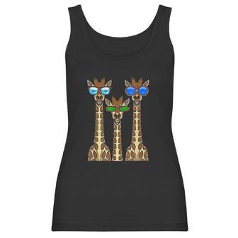 Smiling Giraffes Wearing Sunglasses Women Tank Top | Favorety