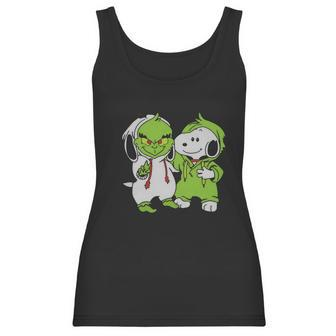 Snoopy And Grinch Fushion Peanuts How The Grinch Stole Christmas Women Tank Top | Favorety