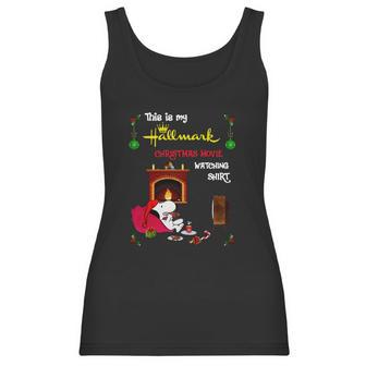 Snoopy This Is My Hallmark Christmas Movie Watching Shirt Women Tank Top | Favorety UK