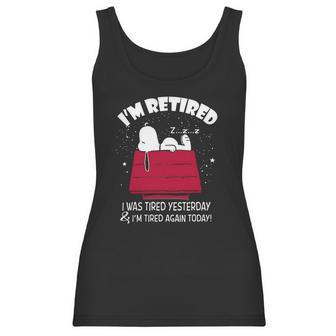 Snoopy Im Retired I Was Tired Yesterday Shirt Hoodie Tank Top Women Tank Top | Favorety UK