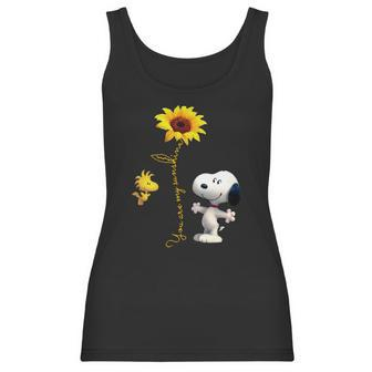 Snoopy And Woodstock You Are My Sunshine Sunflower Women Tank Top | Favorety