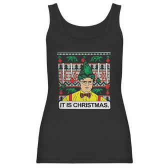 Spirit Forged Apparel Dwight It Is Christmas Ugly Mens Women Tank Top | Favorety DE