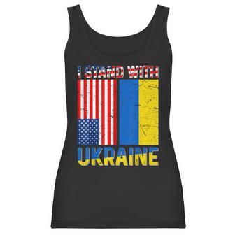 I Stand With Ukraine Support Ukraine Ukrainian American Flag V2 Men Women T-Shirt Graphic Print Casual Unisex Tee Women Tank Top | Favorety UK