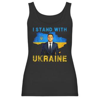 I Stand With Ukraine Volodymyr Zelensky Ukrainian Flag Men Women T-Shirt Graphic Print Casual Unisex Tee Women Tank Top | Favorety