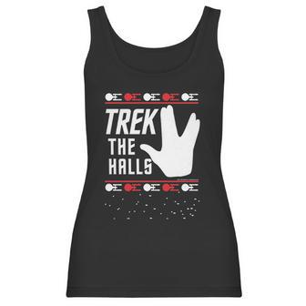 Star Trek Christmas Trek The Halls Ugly Apparel Women Tank Top | Favorety DE