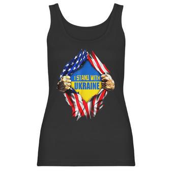 Support I Stand With Ukraine American Flag Ukrainian Flag Men Women T-Shirt Graphic Print Casual Unisex Tee Women Tank Top | Favorety UK