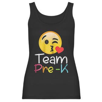 Team Pre K Teacher Emoji Hearts Love Back To School Women Tank Top | Favorety AU