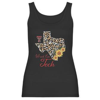 Texas Tech Red Raiders Leopard State Map Sunflower Women Tank Top | Favorety UK