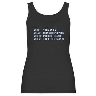 Ugp Campus Apparel Yous And Me Drinking Puppers Beer Party Women Tank Top | Favorety CA