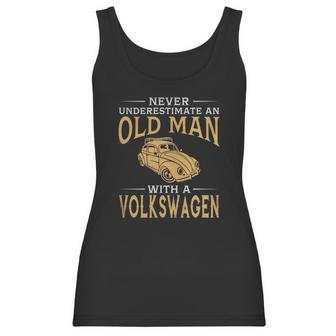 Never Underestimate An Old Man With A Volkswagen Beetle Tshirt Women Tank Top | Favorety UK