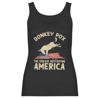 Us Flag Donkey Pox The Disease Destroying America Democratic Women Tank Top | Favorety