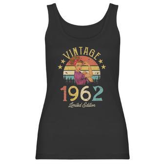 Womens Vintage 1962 Made In 1962 60Th Birthday Women 60 Years Old V-Neck Women Tank Top | Favorety CA